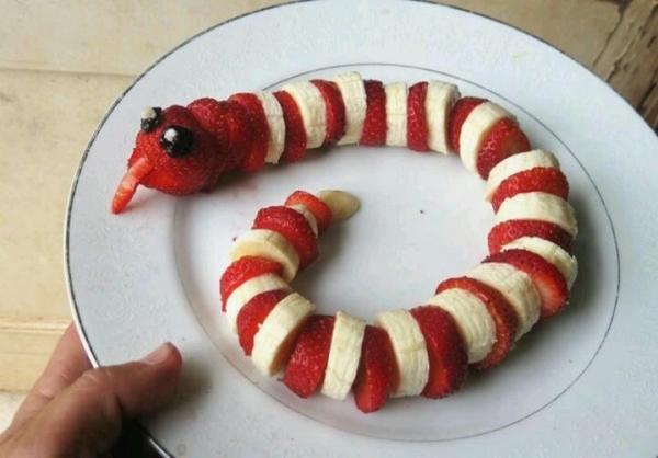 Serpent fraise banane