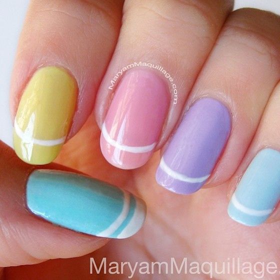 Manucure multicolore