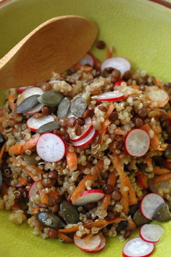 Salade quinoa lentilles radis