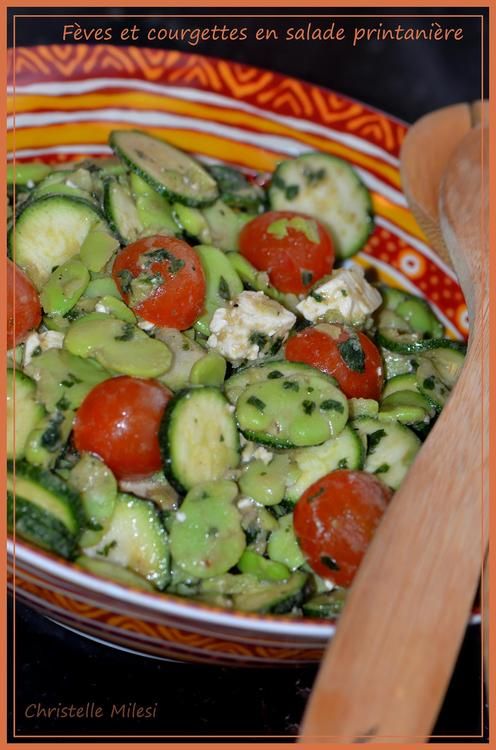 Salade de fèves et courgettes