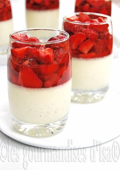Panna cotta fraises vanille