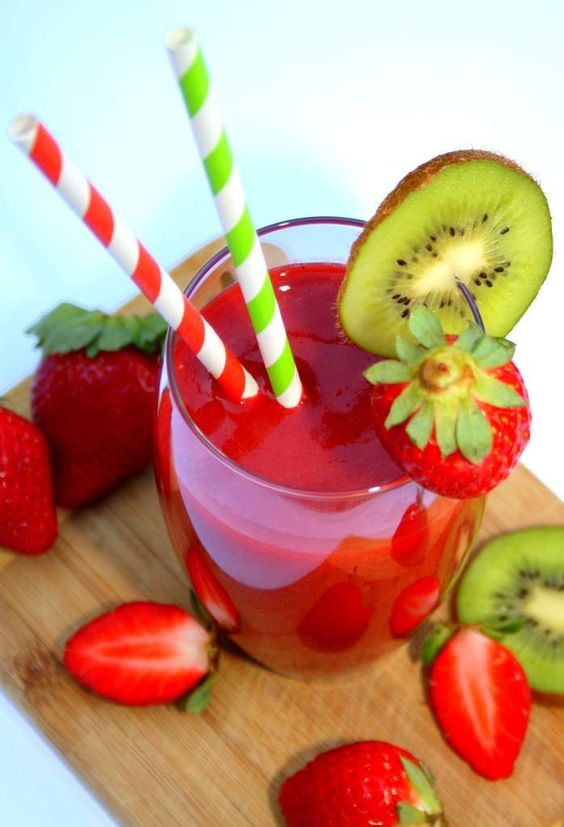Smoothie fraises kiwi