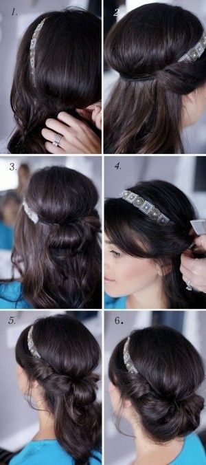 Chignon headband romantique